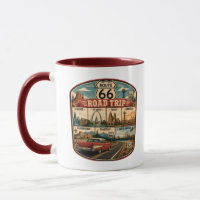 Illustration des monuments de la route 66 - Badge