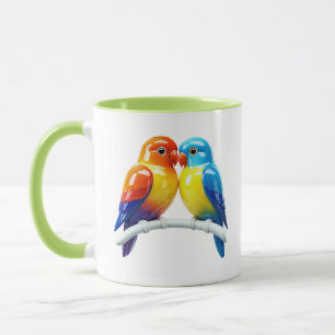 Mug Illustration d'inséparables