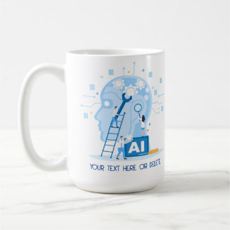 Mug Illustration d'intelligence artificielle bleu mode