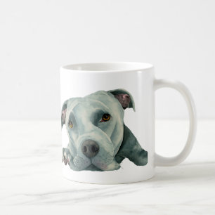 Mug Illustration douce d'aquarelle de chien de pitbull