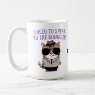 Mug Illustration drôle d'un chat manager humour