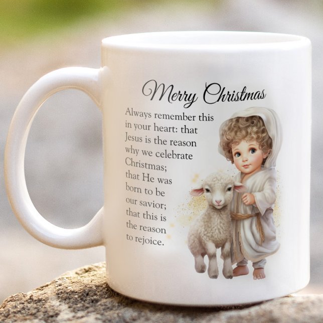 Mug Illustration Du Bébé Jésus Et De L'Agneau (Créateur téléchargé)