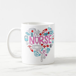 Mug Illustration du coeur de l'infirmière