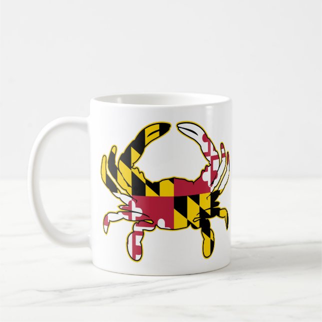 Mug Illustration du crabe du drapeau du Maryland (Gauche)