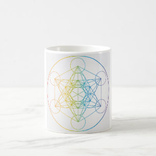 Mug Illustration du cube de Metatron Couleurs arc-en-c