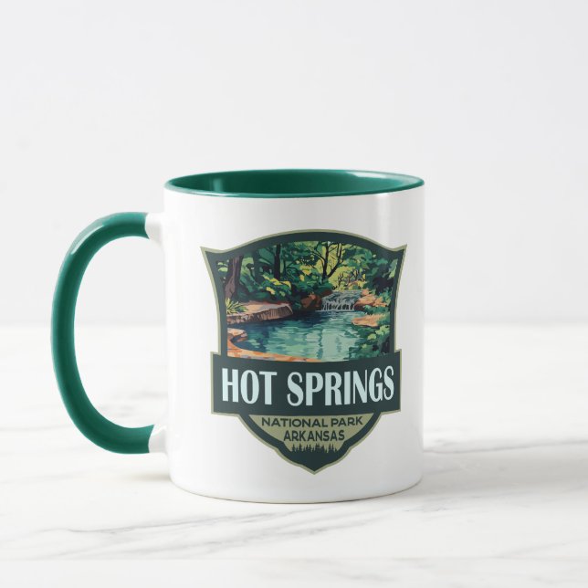 Mug Illustration du parc national Hot Springs Insigne  (Gauche)