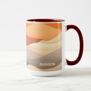 Mug Illustration du paysage Abstrait du nom personnali