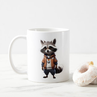 Mug Illustration du raton laveur cool et adorable