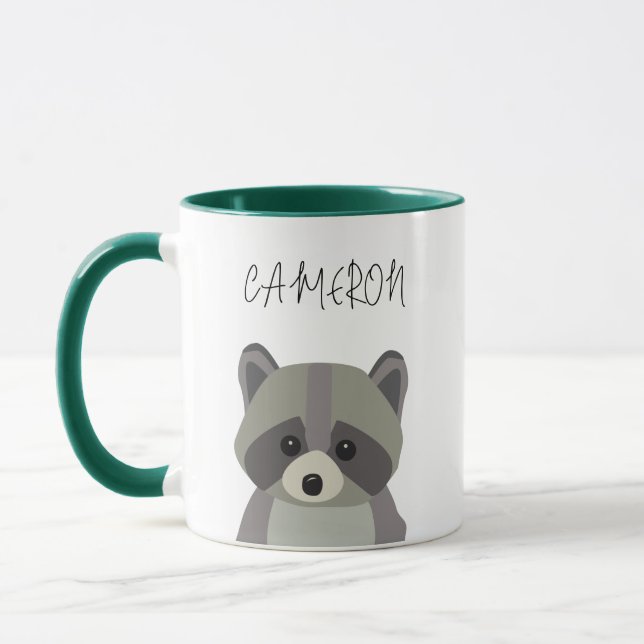 Mug Illustration du raton laveur moderne de nom person (Gauche)