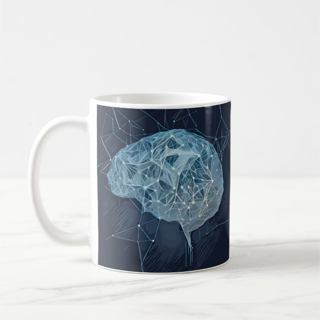 Mug Illustration du réseau cérébral - Réseau neuronal (Gauche)