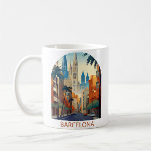 Mug Illustration du Vintage voyage Retro Barcelona