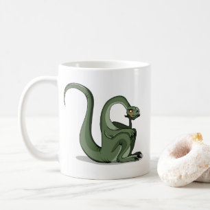 Mug Illustration D'Un Brontosaurus Caricaturé Qui Pens