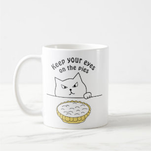 Mug Illustration d'un chat drôle et sournois après une