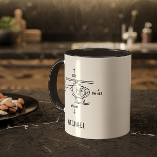 Mug Illustration d'un hélicoptère mignon Café M person