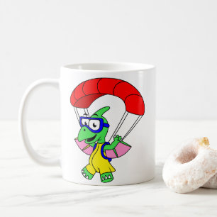 Mug Illustration D'Un Parachutage De Ptérodactyle.