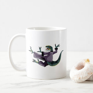 Mug Illustration D'Un Rapteur Qui Fait Du Karaté.