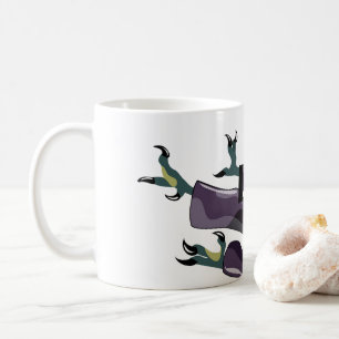 Mug Illustration D'Un Rapteur Qui Fait Du Karaté.