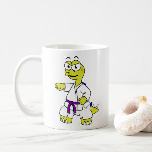 Mug Illustration D'Un Stégosaurus Pratiquant Le Karaté