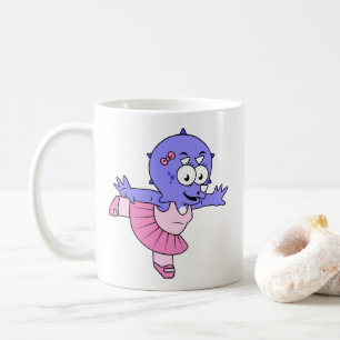 Mug Illustration D'Une Danse De Ballet Triceratops.
