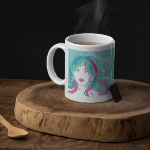 Mug Illustration d'une femme artiste