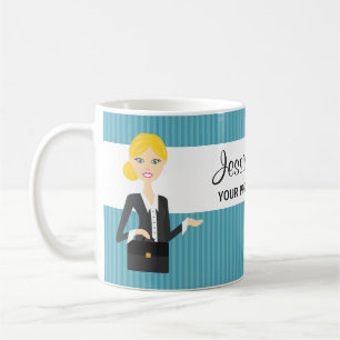 Mug Illustration d'une femme d'affaires blonde mignonn