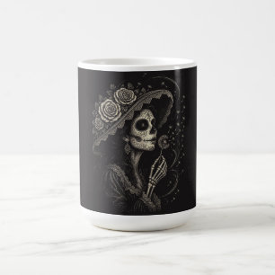 Mug Illustration élégante de La Catrina florale