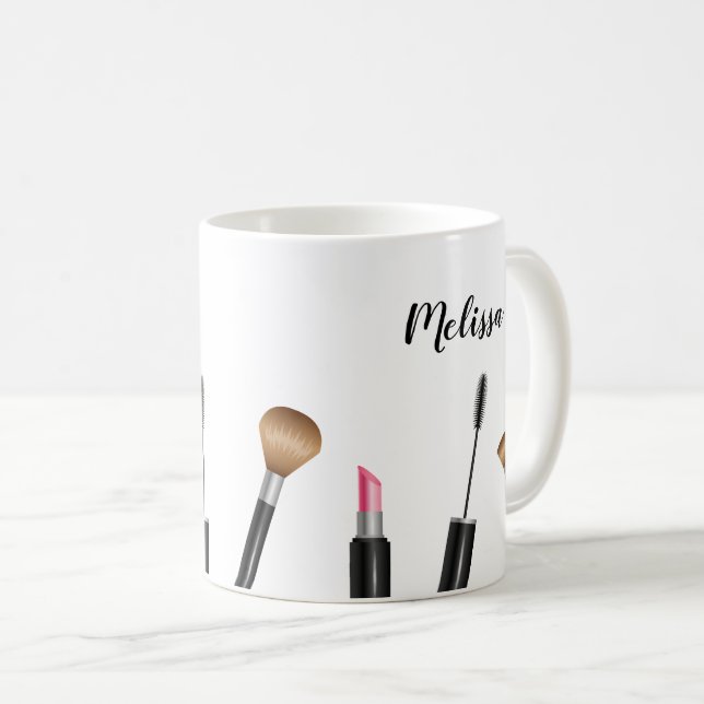 Mug Illustration et nom personnalisé des éléments de m (Devant droit)