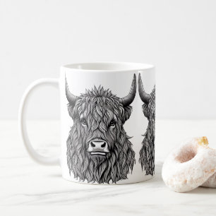 Mug Illustration Highland Bull