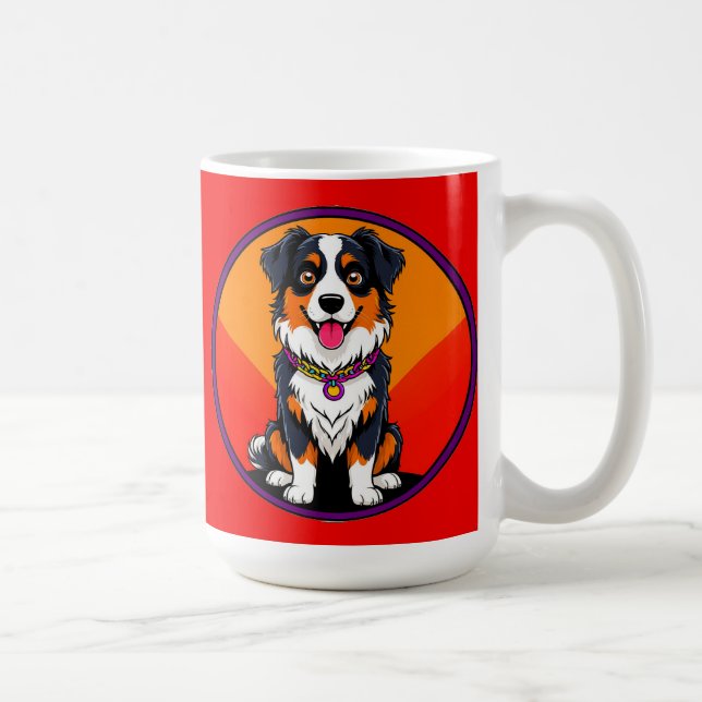 Mug Illustration Joyful Cartoon Dog (Droite)