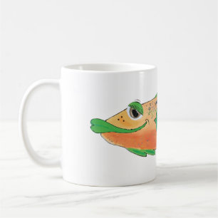 Mug Illustration lunatique de poissons dans l'orange