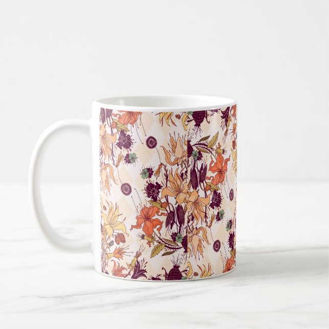 Mug Illustration matricielle. Motif fleur clair sur co (Gauche)