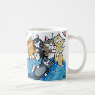 Mug Illustration mignonne de Sleepover de chaton