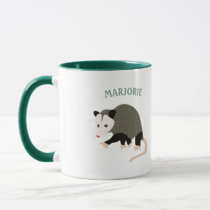 Mug Illustration mignonne d'opossum personnalisée