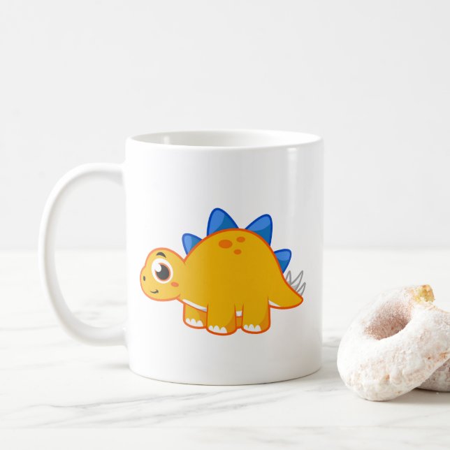 Mug Illustration Mignonne D'Un Stegosaurus. (Avec donut)