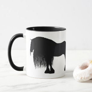 Mug Illustration personnalisée du cheval friésien