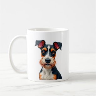Mug Illustration Rétro de Portrait de Chien Coloré Vin