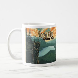 Mug Illustration rétro du parc national d'Acadia