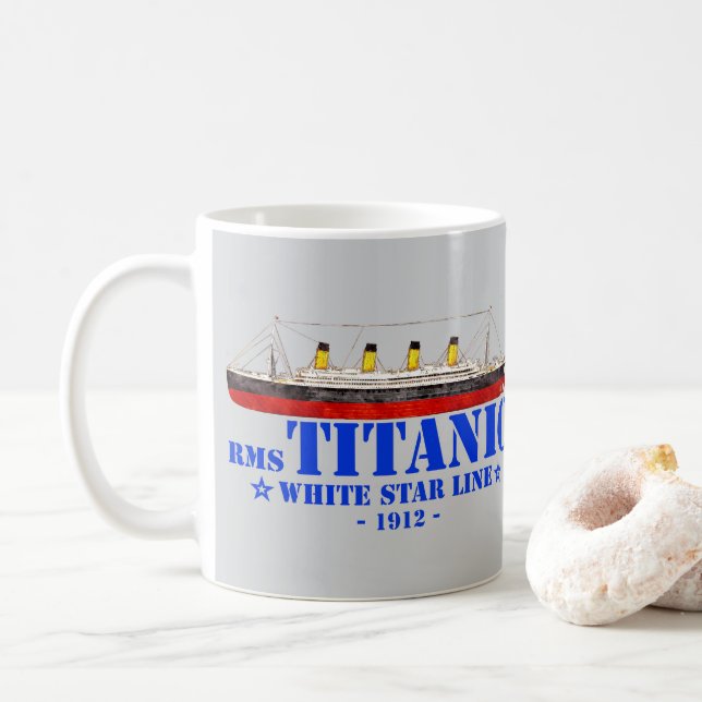 Mug Illustration Titanic RMS - White Star Line 1912 (Avec donut)
