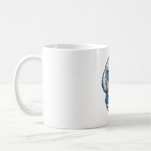 Mug Illustration vectorielle de chien duveteux patriot