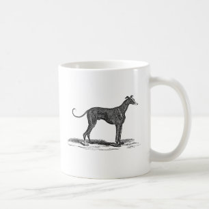 Mug Illustration vintage de chien de lévrier de 1800s