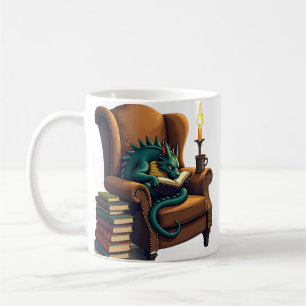 Mug Illustration vintage de coin de lecture Dark Acade
