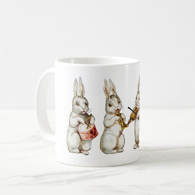 Mug Illustration vintage de lapins (Devant gauche)