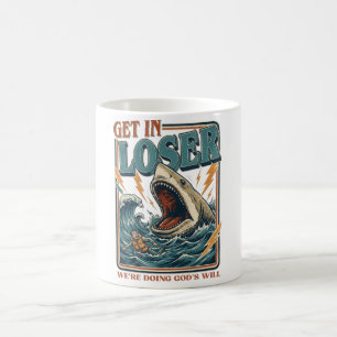 Mug Illustration vintage de requin drôle Humour noir O