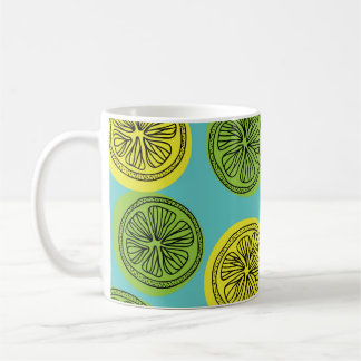 Mug Illustration vintage des tranches de citron.