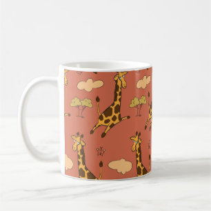 Mug Illustration Vintage du Motif de Giraffe sans join