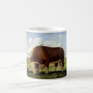 Mug Illustration vintage d'un taureau de Hereford