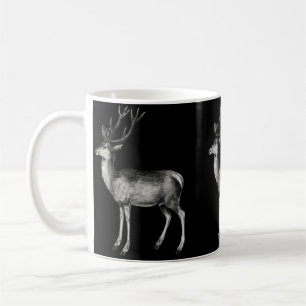 Mug Illustration vintage en noir et blanc,