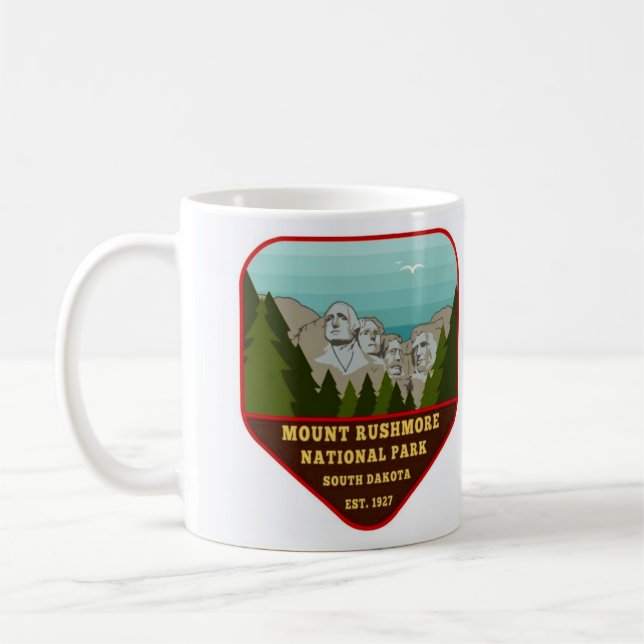 Mug Illustration vintage Mount Rushmore (Gauche)