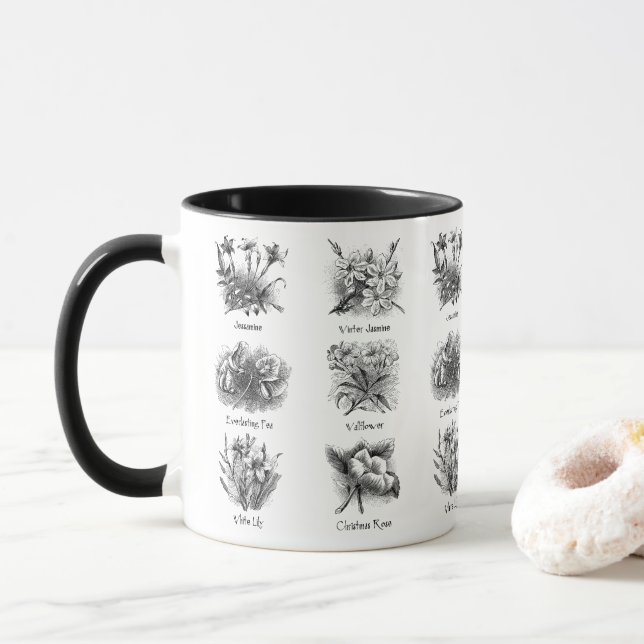 Mug Illustrations botaniques (Avec donut)