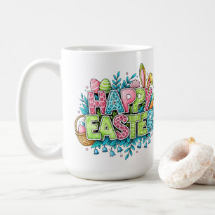 Mug Illustrations de Pâques ludiques avec oreilles de